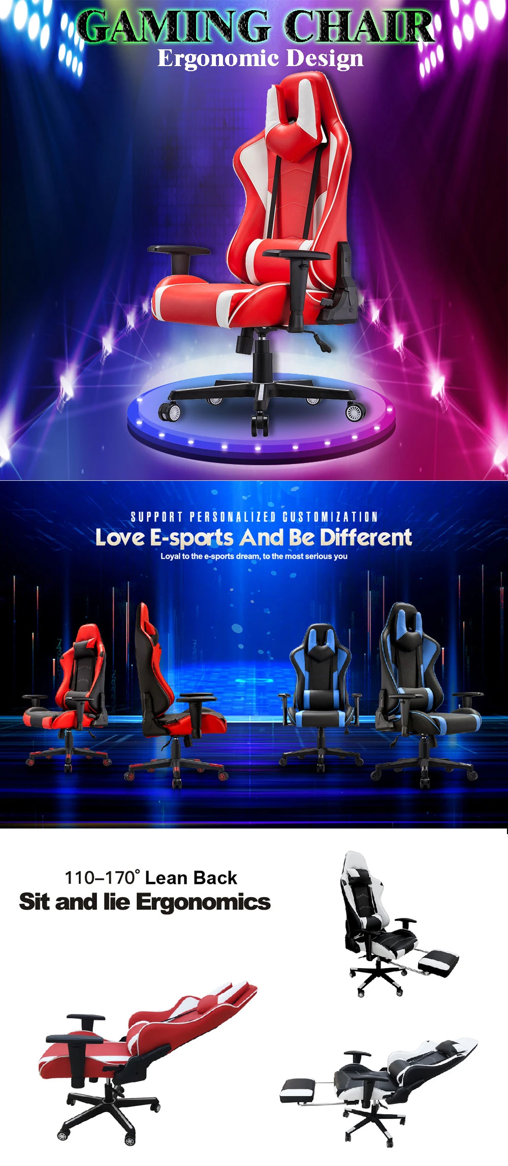 Newest Design New Fashion Custom Deals PU Leather Scorpion PRO Black Office Gamer Gaming Chair for Computer PC Game