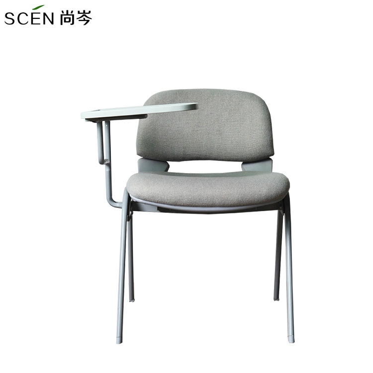 China Factory Modern Furniture School Student Meeting Training Mesh Fabric Chair Conference Folding Writing Chair with Writing Tablet