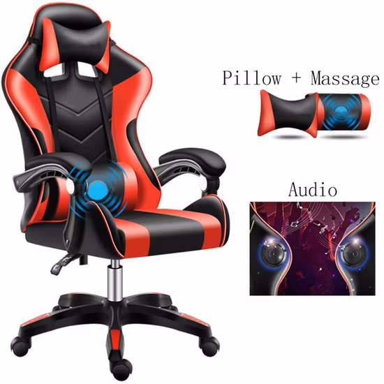 レーシングゲーマーオフィスキッズシミュレーターカーフロア完全なフットレストトップカバーゲームチェアジュダルリクライニングリクライニングゲームチェア