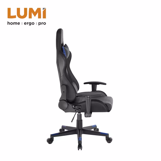 ヘッドレストとランバーサポート付きRGB Eスポーツライト付きPUゲーミングチェア