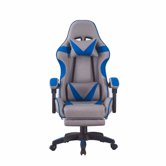 フットレスト付き布製ゲーミングチェア