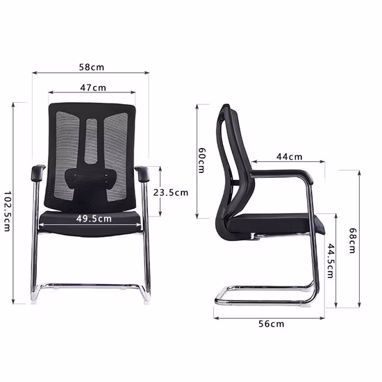 オフィス家具モダンなコンピューターチェア肘掛け付きブラックメッシュ生地オフィスチェア中高価格